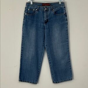 🌞 Coquetta cropped  blue denim capri jeans women jr size 13